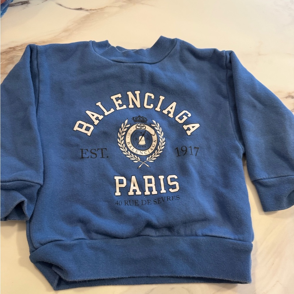 Balenciaga Kids Paris Blue Sweatshirt